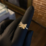 Anillo Mariposa 2.05gr T8 Circones Blancos Oro Amarillo