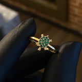 Anillo Tortuga Bebe 1.1gr T6 3/4 Circones Verdes Oro Amarillo