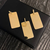 Dije Placa Rectangular Curva 2.75gr / 3.5cm (2.9cm*1.5cm) Liso Mate Oro Amarillo