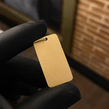 Dije Placa Rectangular Curva 3.25gr / 3.5cm (2.9cm*1.5cm) Liso Mate Oro Amarillo