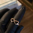 Anillo Duo Corazones Silueta 2.85gr T8 Circones Blancos Oro Rosa Nac.Esp