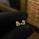 Topos Pentagono Estrella 0.6gr Circon Blanco Oro Amarillo